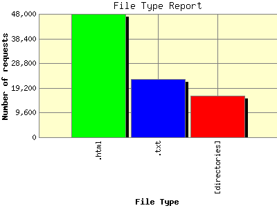 File Type Report: Number of requests by File Type.