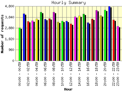 Hourly Summary: Number of requests by Hour.